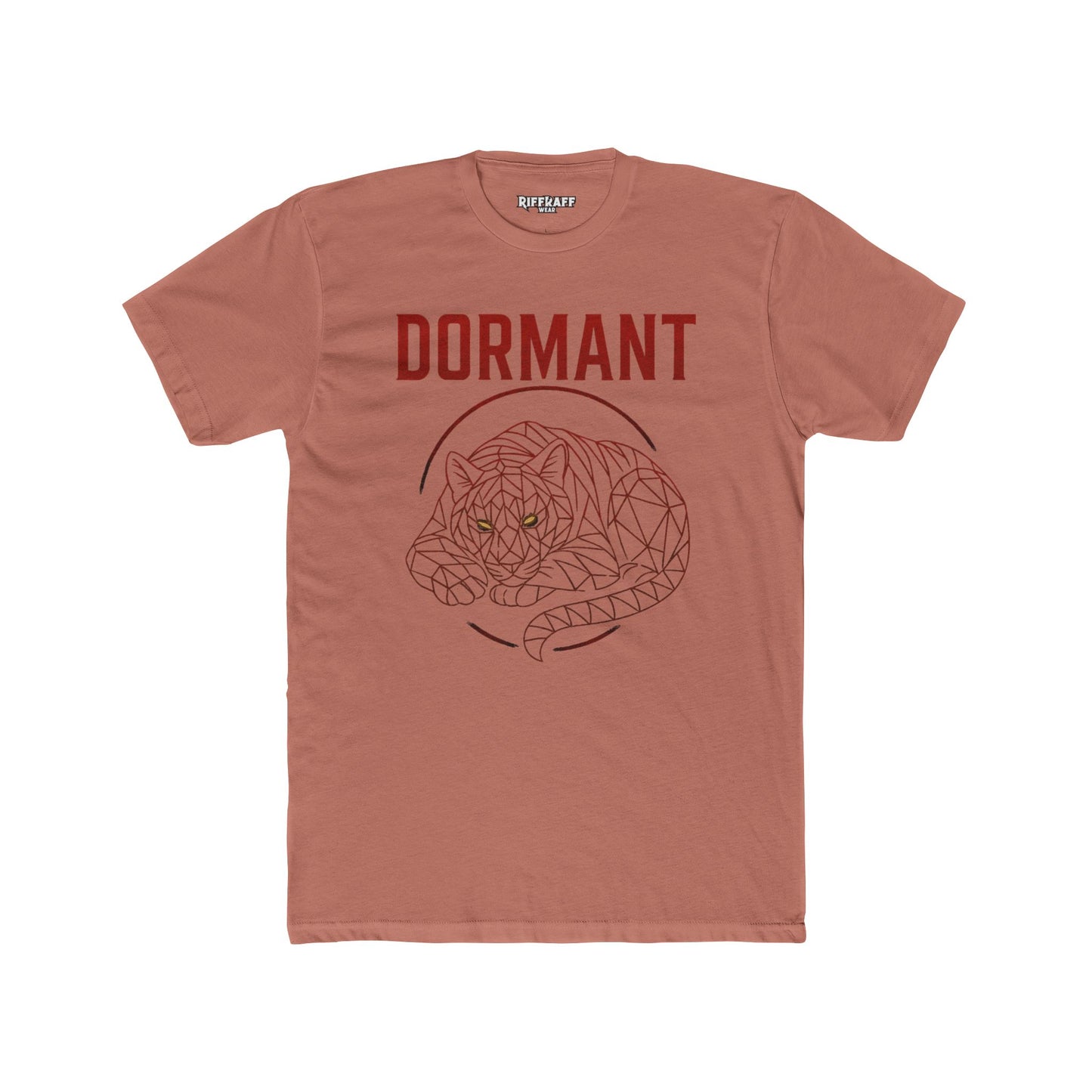 Dormant Tiger Unisex Cotton Crew Tee - Minimalist Animal Graphic T-Shirt - Riff Raff Wear