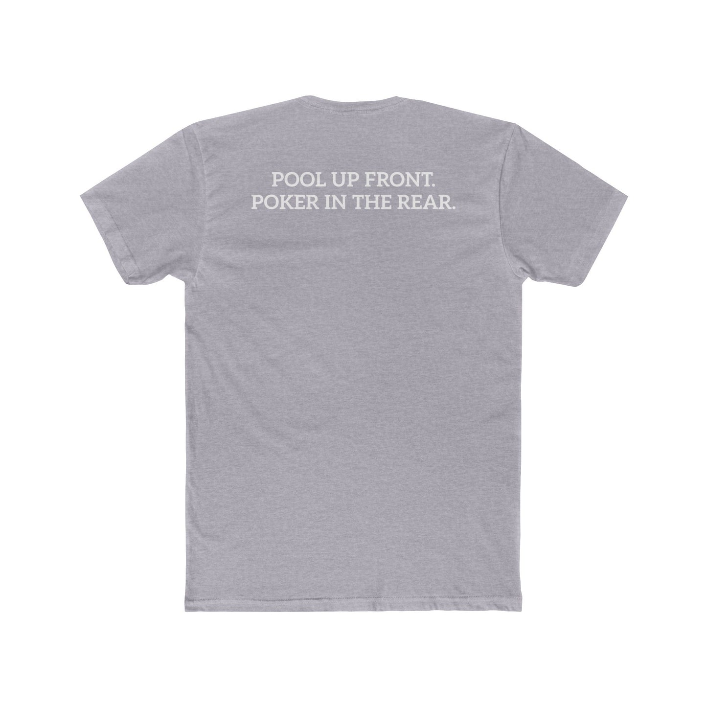 Lucky's Pool Hall Unisex Cotton Crew Tee Pool Up Front. Poker In The Rear. - Riff Raff Wear Underground