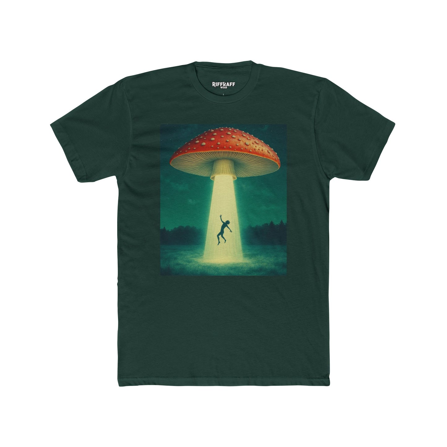 Mystical UFO Unisex Cotton Crew Tee, Alien Shirt - Riff Raff Wear