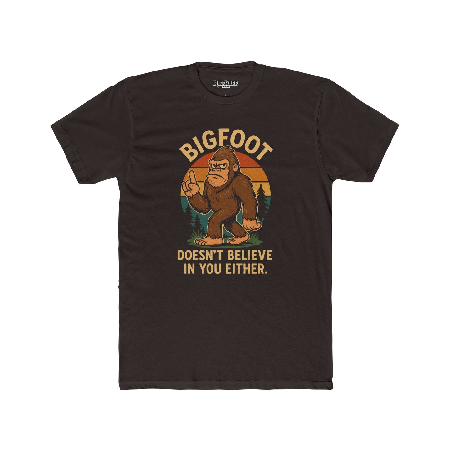 Bigfoot Graphic Unisex Cotton Crew Tee - Funny Nature Lover Shirt - Riff Raff Wear