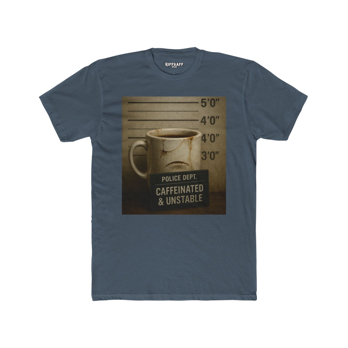 Caffeinated & Unstable Unisex Cotton Crew Tee - Perfect Gift for Coffee Lovers - Riff Raff Wear