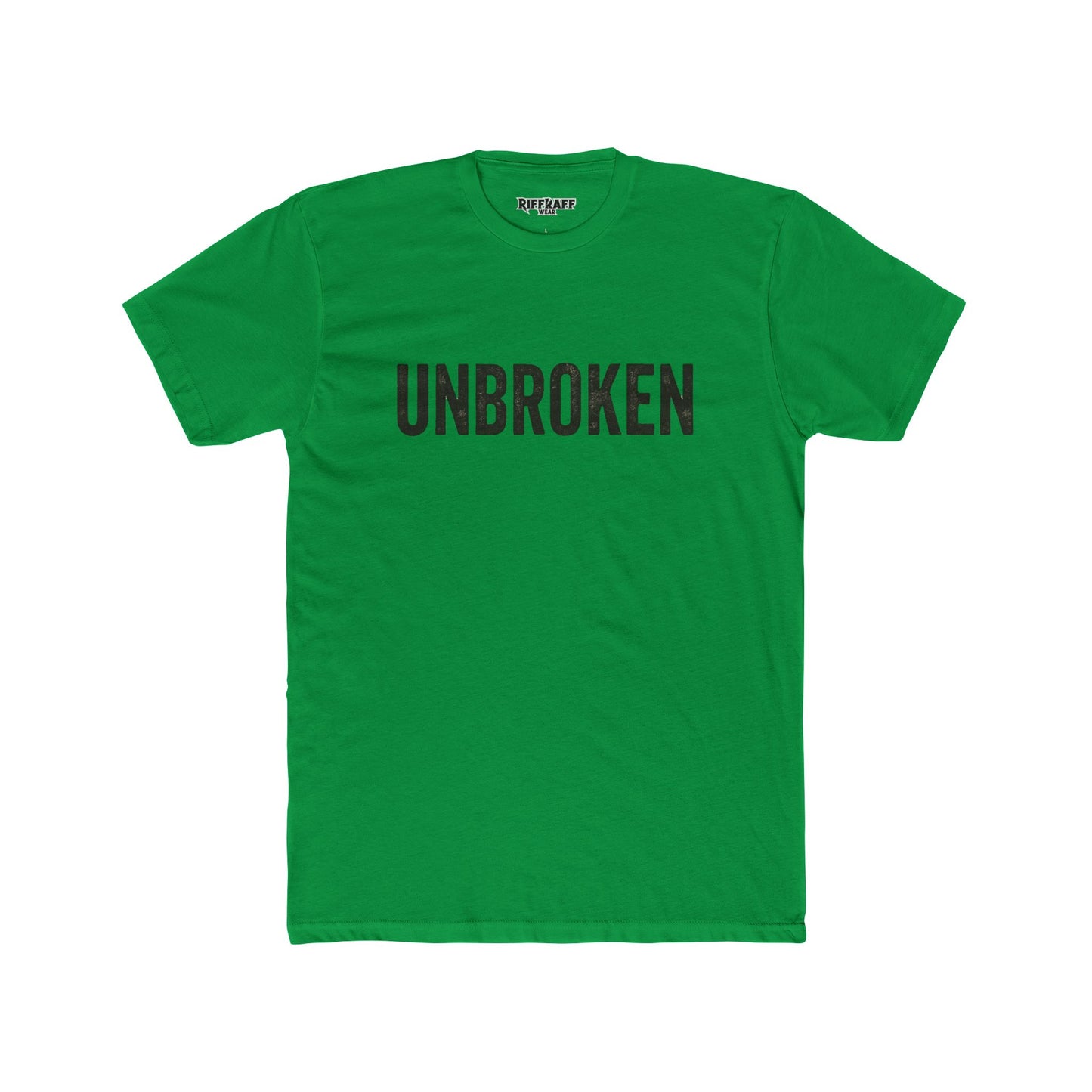 Unisex Cotton Crew Tee - UNBROKEN Inspirational Shirt - Riff Raff Wear Fitness