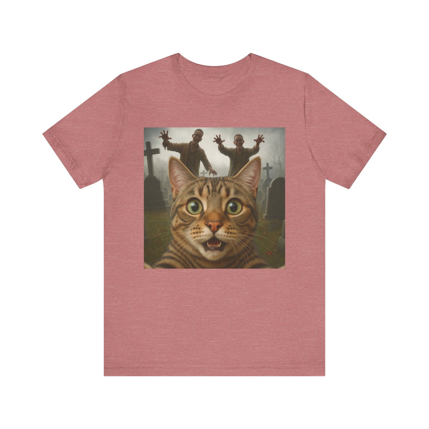 Zombie Cat Halloween Tee, Cute Cat Shirt, Unisex Graphic Tee, Funny Pet Lover Gift, Halloween Costume Top - Riff Raff Wear