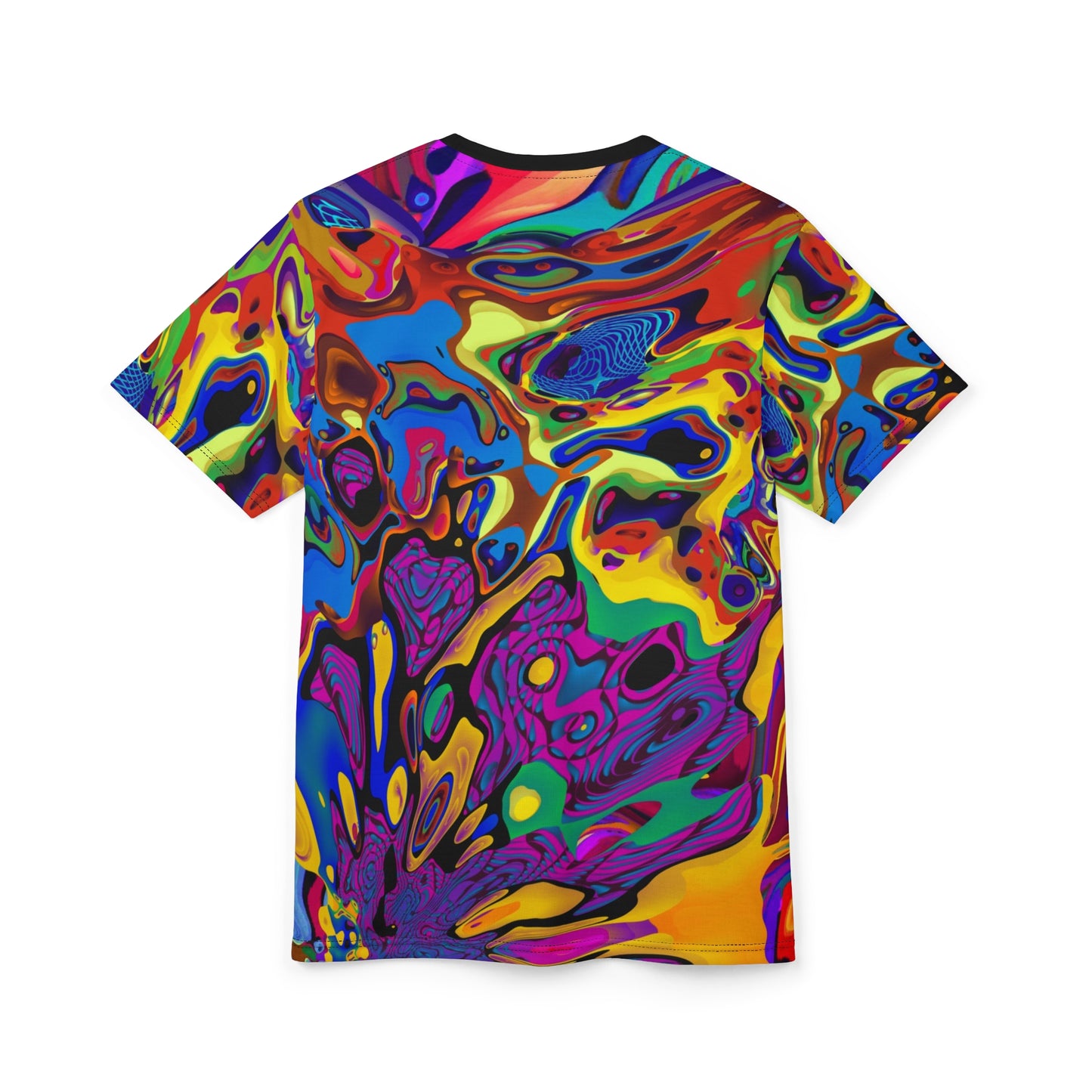Vibrant Psychedelic Unisex Cut & Sew Tee - Colorful Graphic Shirt for Parties & Festivals