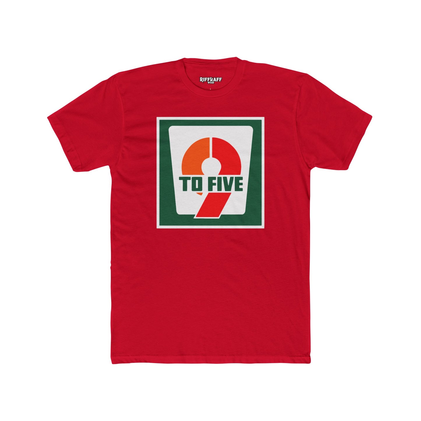 Retro 9 to Five Unisex Cotton Crew Tee - Parody Logo Series - Riff Raff Wear