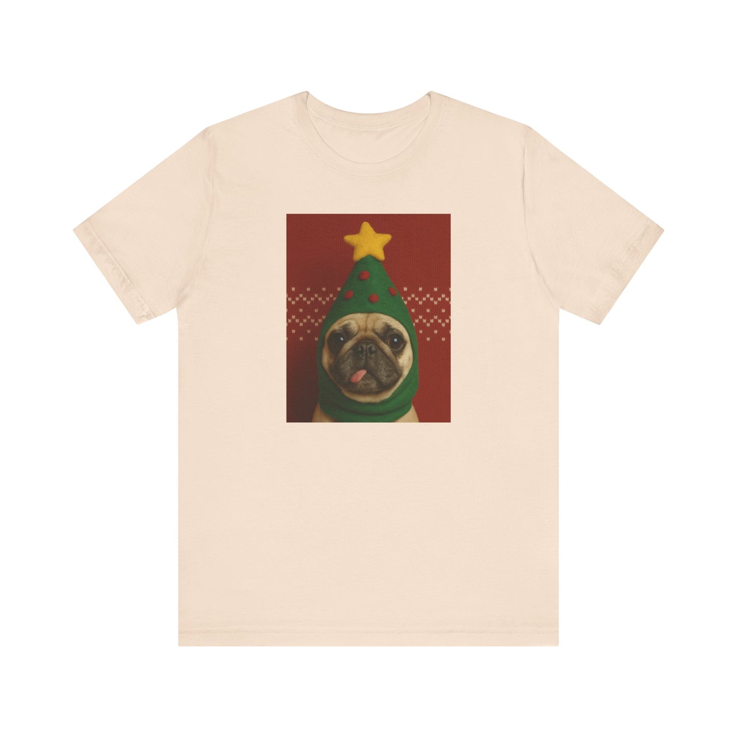 Christmas Pug Tee | Unisex Jersey Short Sleeve Tee, Fun Holiday T-Shirt, Cute Dog Shirt, Gift for Pet Lovers, Festive Apparel, Party Wear - Riff Raff Wear