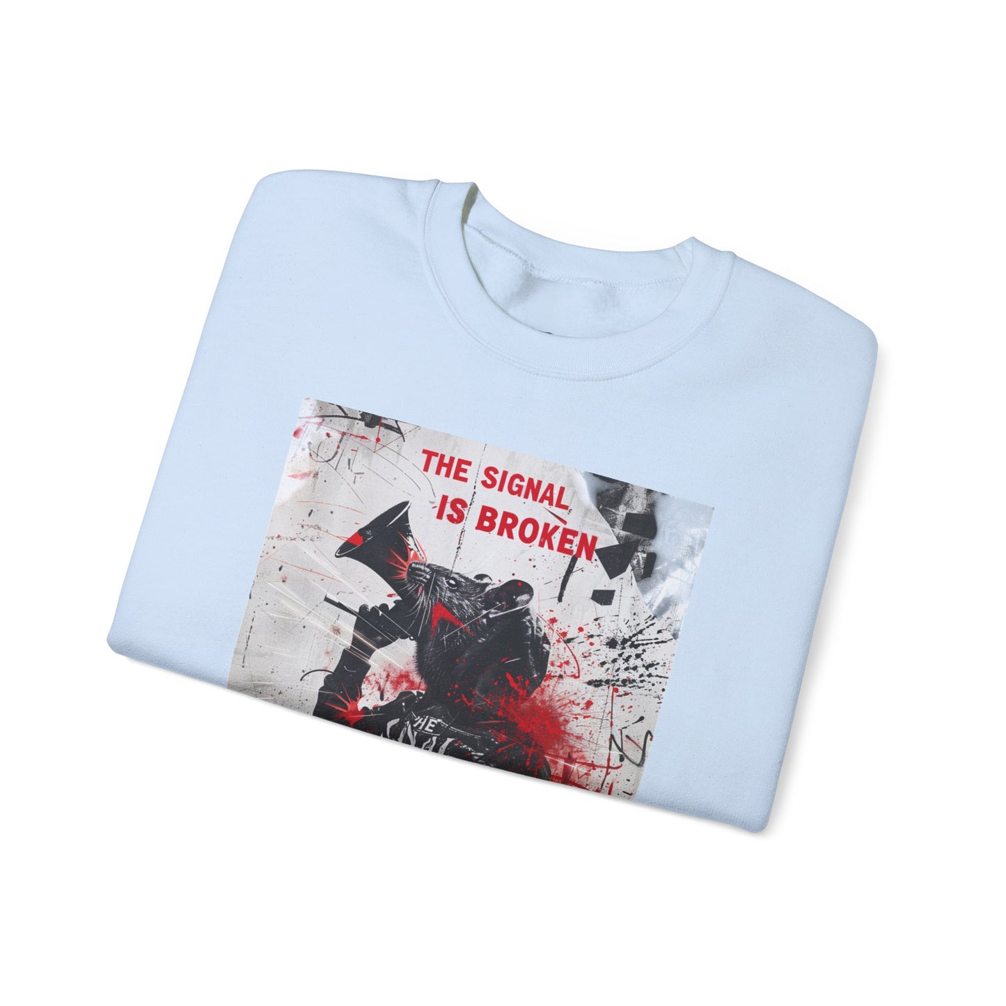 Unisex Crewneck Sweatshirt - "The Signal is Broken" Graphic Design - Riff Raff Wear