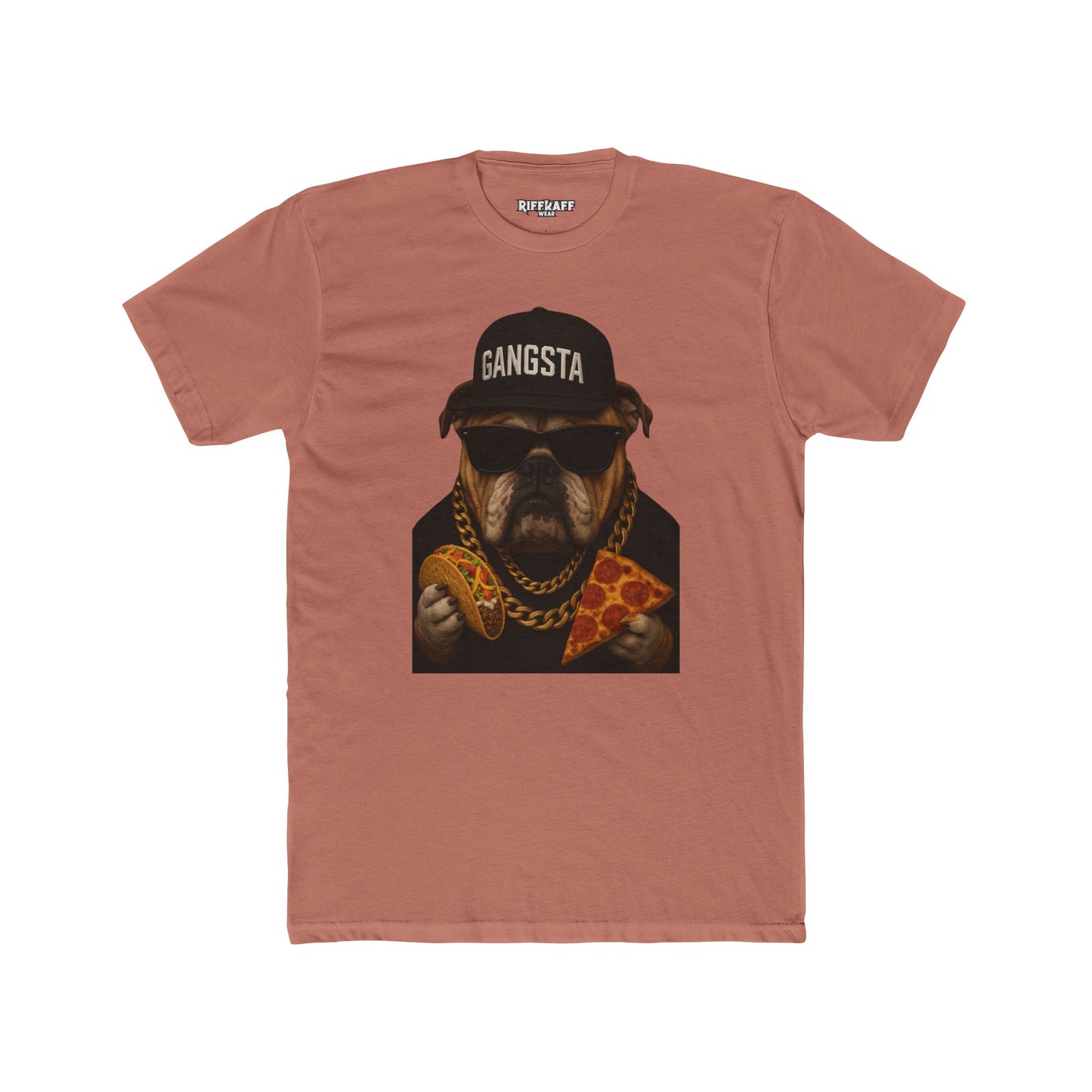 Gangsta Dog Unisex Cotton Crew Tee - Fun & Playful Graphic Shirt - Riff Raff Wear