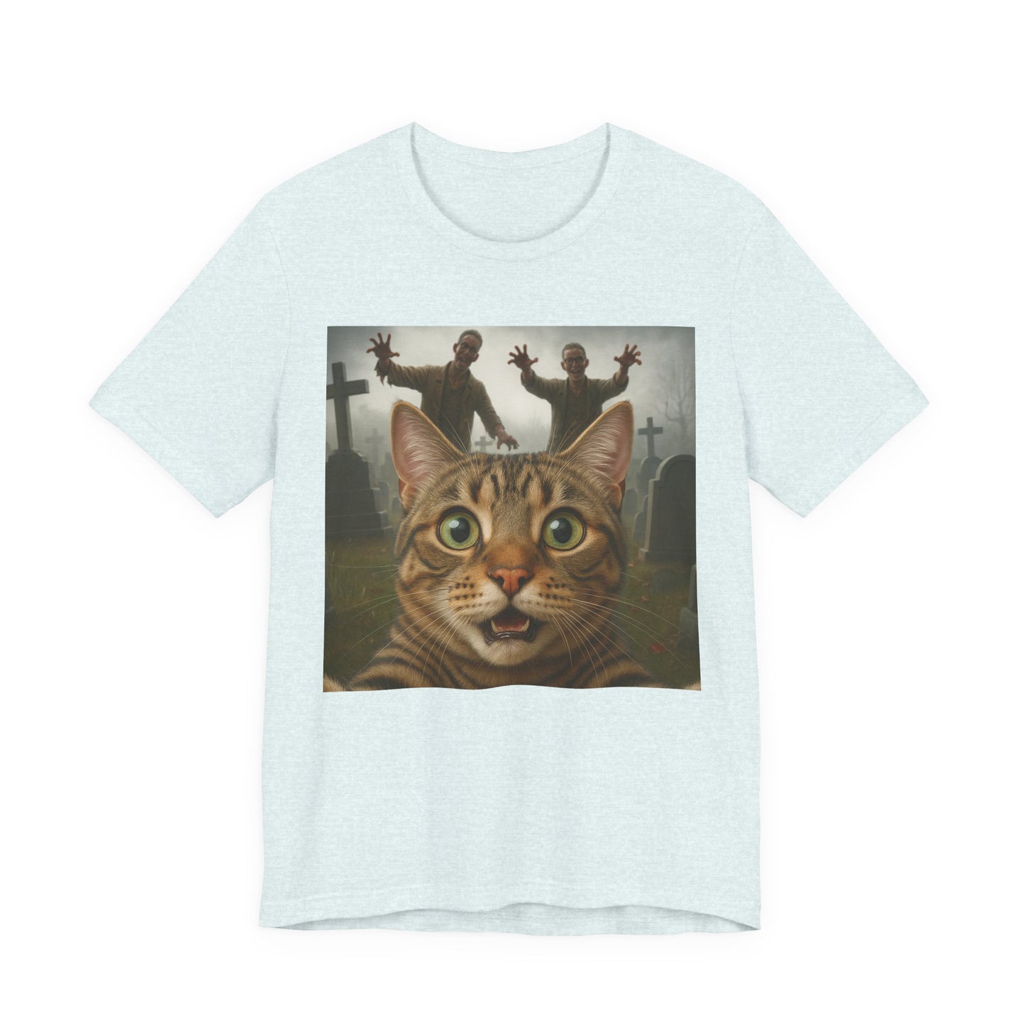 Zombie Cat Halloween Tee, Cute Cat Shirt, Unisex Graphic Tee, Funny Pet Lover Gift, Halloween Costume Top - Riff Raff Wear