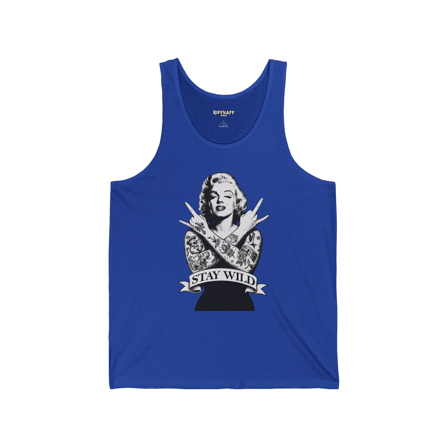 Stay Wild Unisex Jersey Tank - Vintage Inspired Tattoo Design - Riff Raff Wear