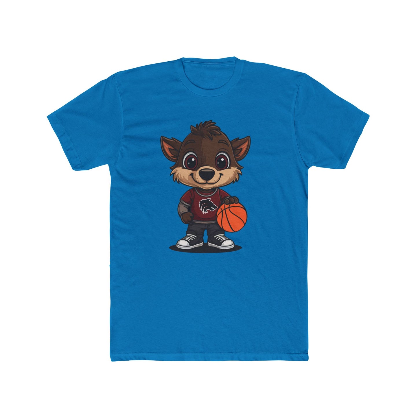 Cute Cartoon Basketball Tee, Unisex Crew Shirt, Fun Graphic T-Shirt, Sporty Casual Wear, Basketball Fan Gift, Everyday Comfort Tee