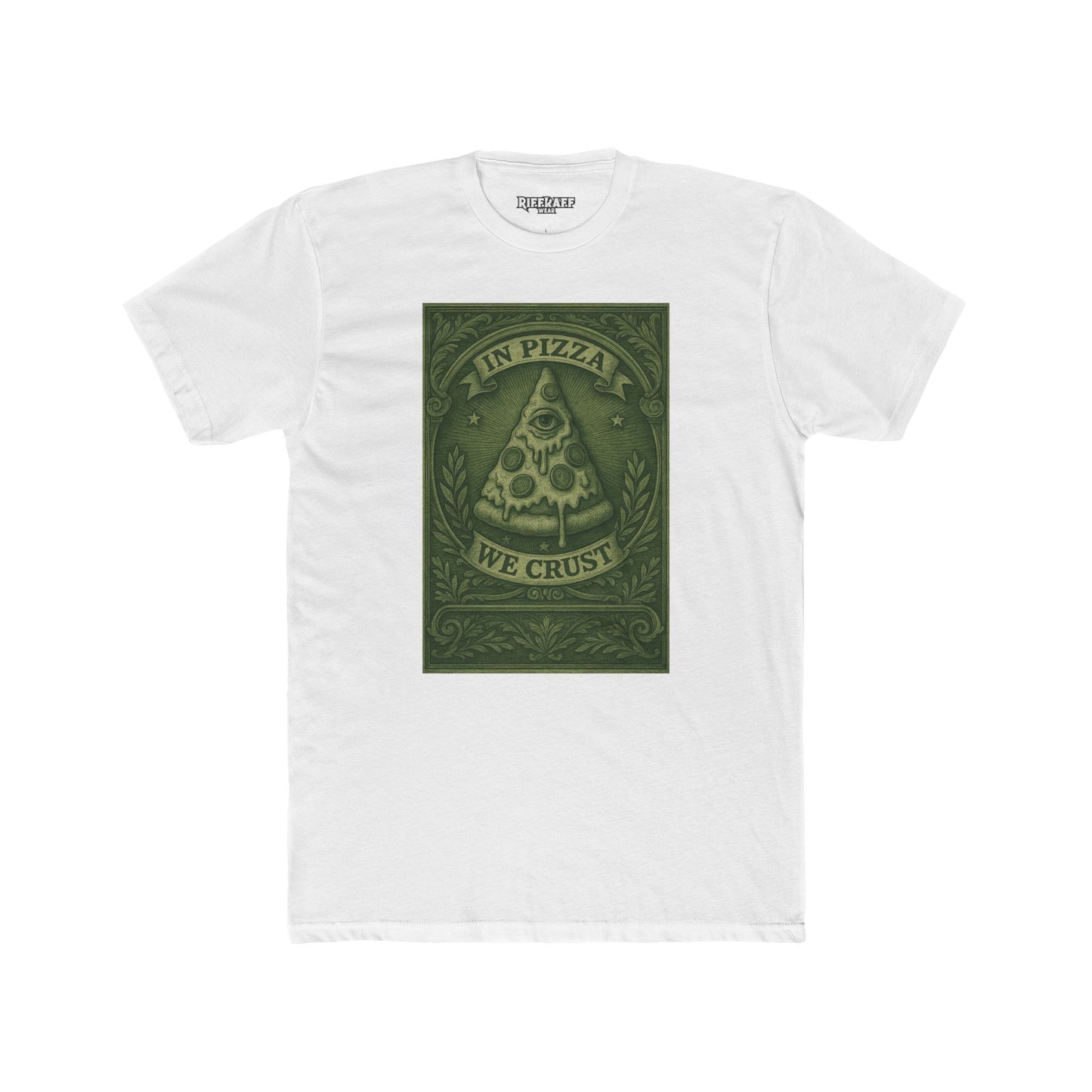Funny Pizza Crew Tee - "In Pizza We Crust" Unisex Cotton Shirt - Riff Raff Wear