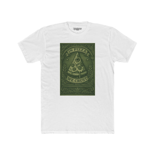 Funny Pizza Crew Tee - "In Pizza We Crust" Unisex Cotton Shirt - Riff Raff Wear