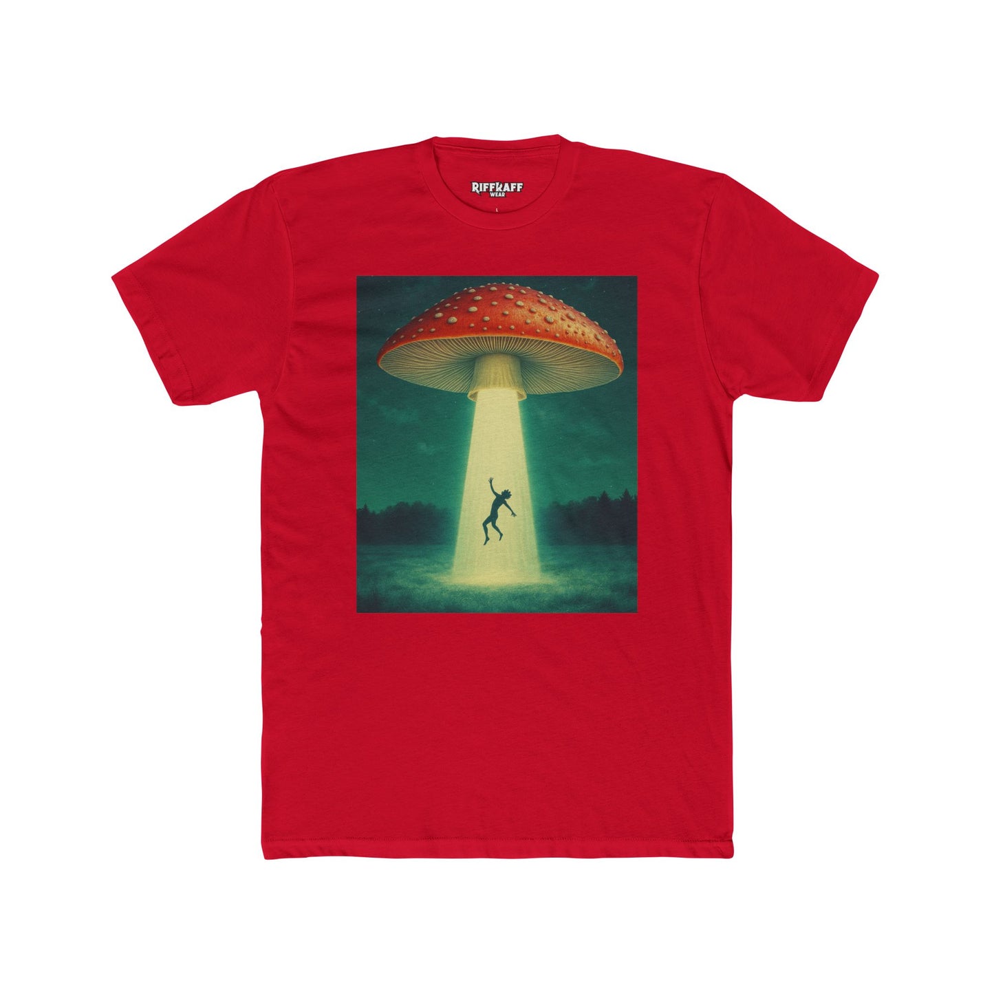Mystical UFO Unisex Cotton Crew Tee, Alien Shirt - Riff Raff Wear