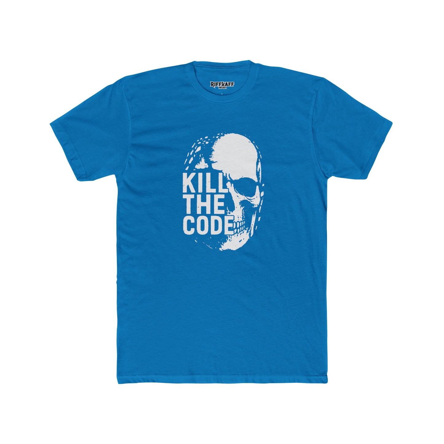 Unisex Cotton Crew Tee - 'Kill The Code' Skull Graphic Shirt for Bold Statement Wear - Riff Raff Wear