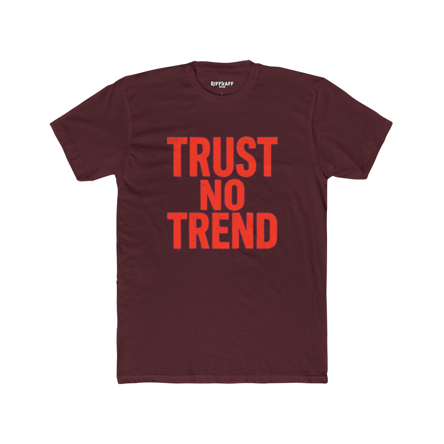 Trendy Unisex Cotton Crew Tee - 'Trust No Trend' Casual Style - Riff Raff Wear