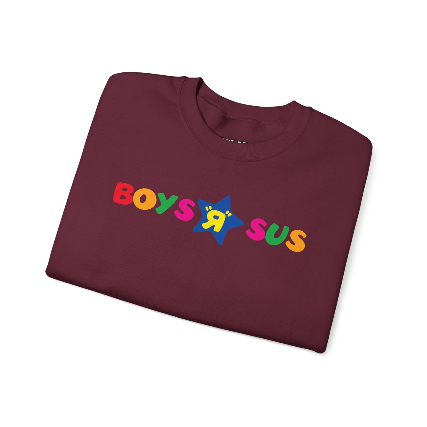 Parody Logo Series - Boys R Sus Unisex Heavy Blend Crewneck Sweatshirt - Fun and Comfortable - Riff Raff Wear