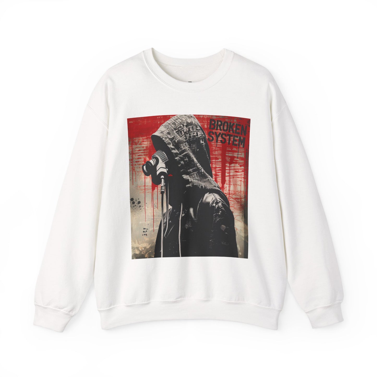 Unisex Heavy Blend™ Crewneck Sweatshirt - 'Broken System' Graphic Design - Riff Raff Wear
