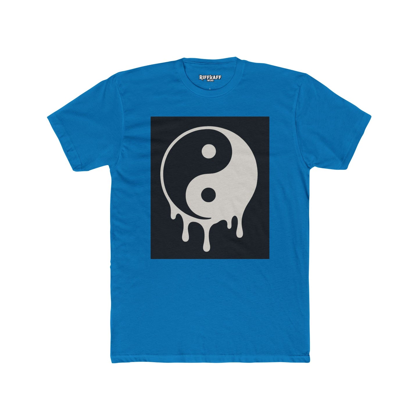 Unisex Cotton Crew Tee with Dripping Yin Yang Design | Casual Wear, Unisex Tee - Riff Raff Wear