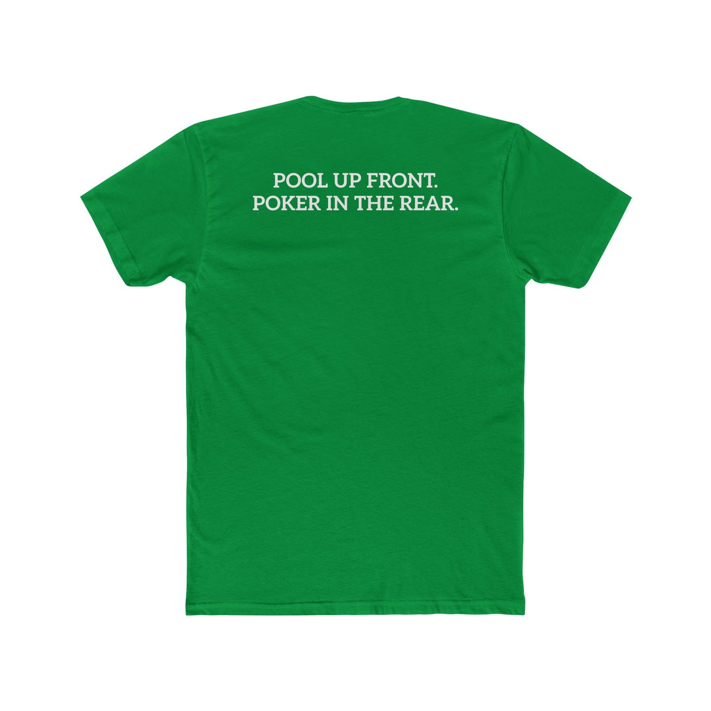 Lucky's Pool Hall Unisex Cotton Crew Tee Pool Up Front. Poker In The Rear. - Riff Raff Wear Underground
