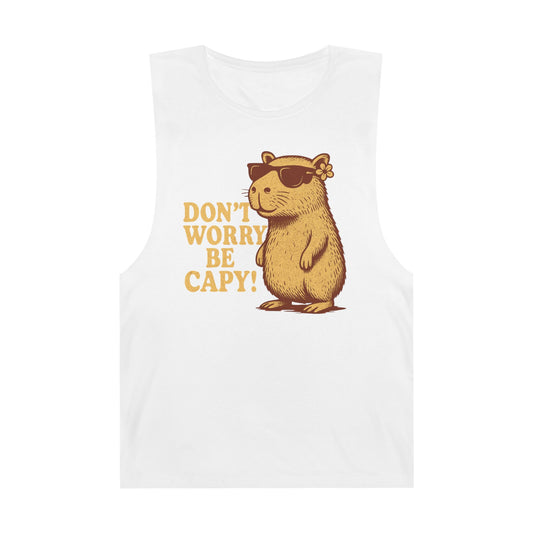 Funny Capybara Tank Top – "Don't Worry Be Capy!" - Riff Raff Wear