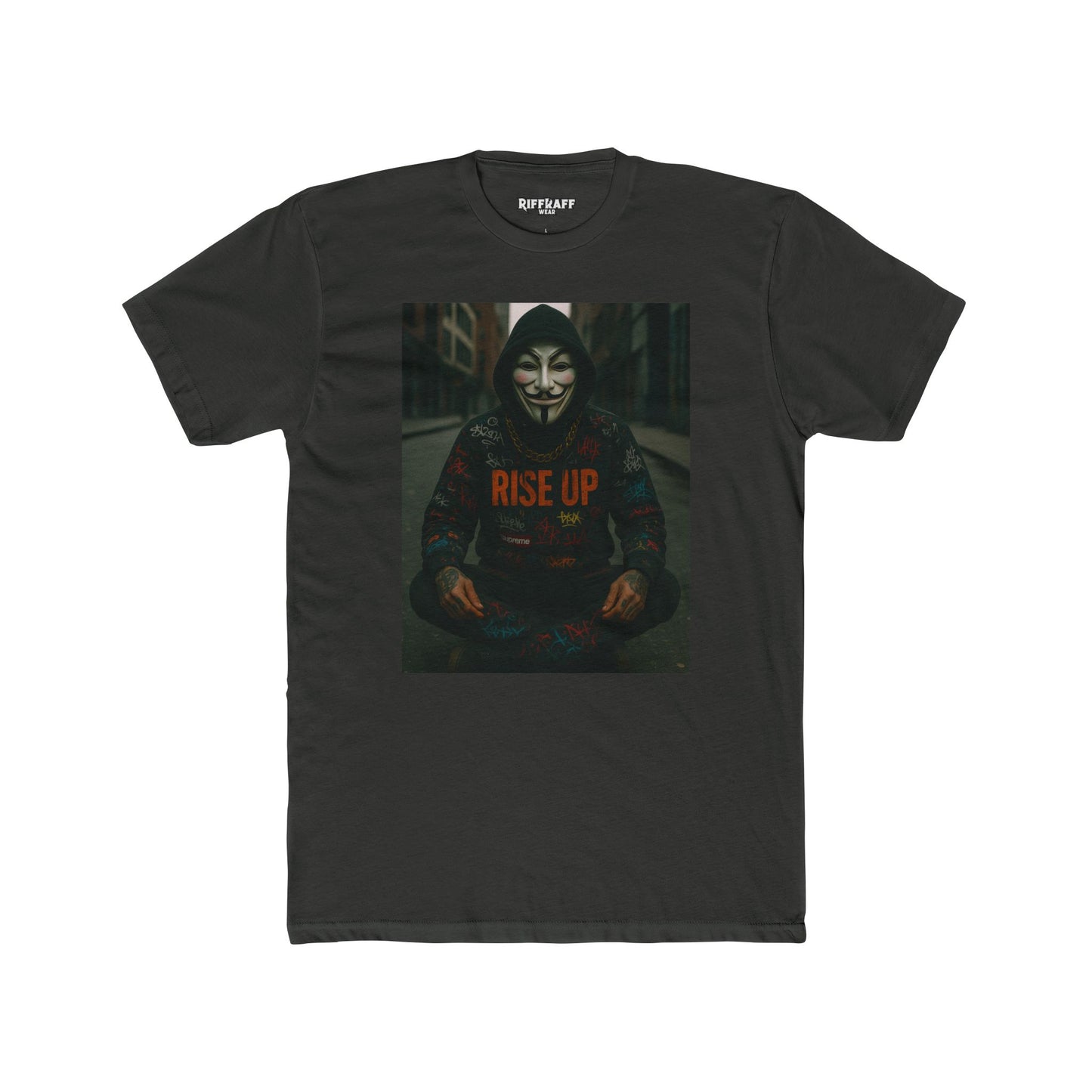 Unisex Cotton Crew Tee - Rise Up Graphic Shirt for Activism and Self-Expression - Riff Raff Wear