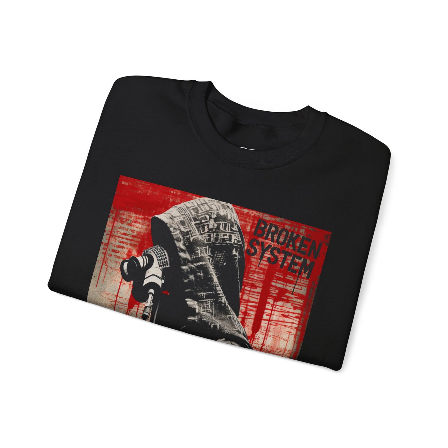 Unisex Heavy Blend™ Crewneck Sweatshirt - 'Broken System' Graphic Design - Riff Raff Wear
