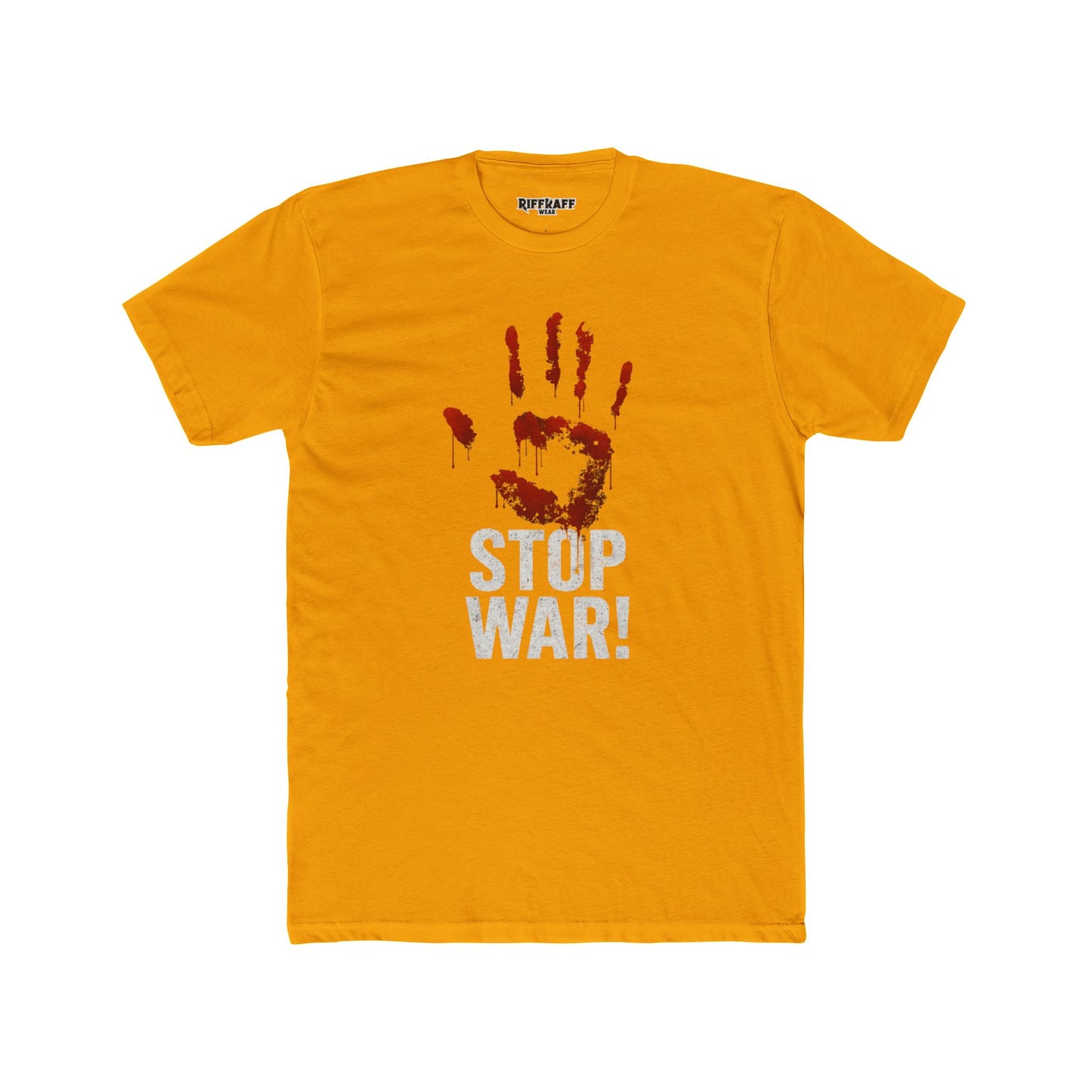 Unisex Cotton Crew Tee - Stop War! Political Statement Shirt - Riff Raff Wear