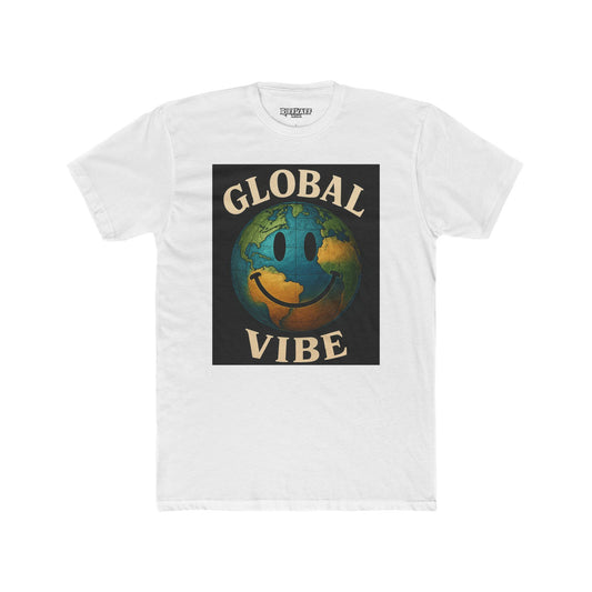 Global Vibe Unisex Cotton Crew Tee - Positive Earth Design for Eco Lovers - Riff Raff Wear