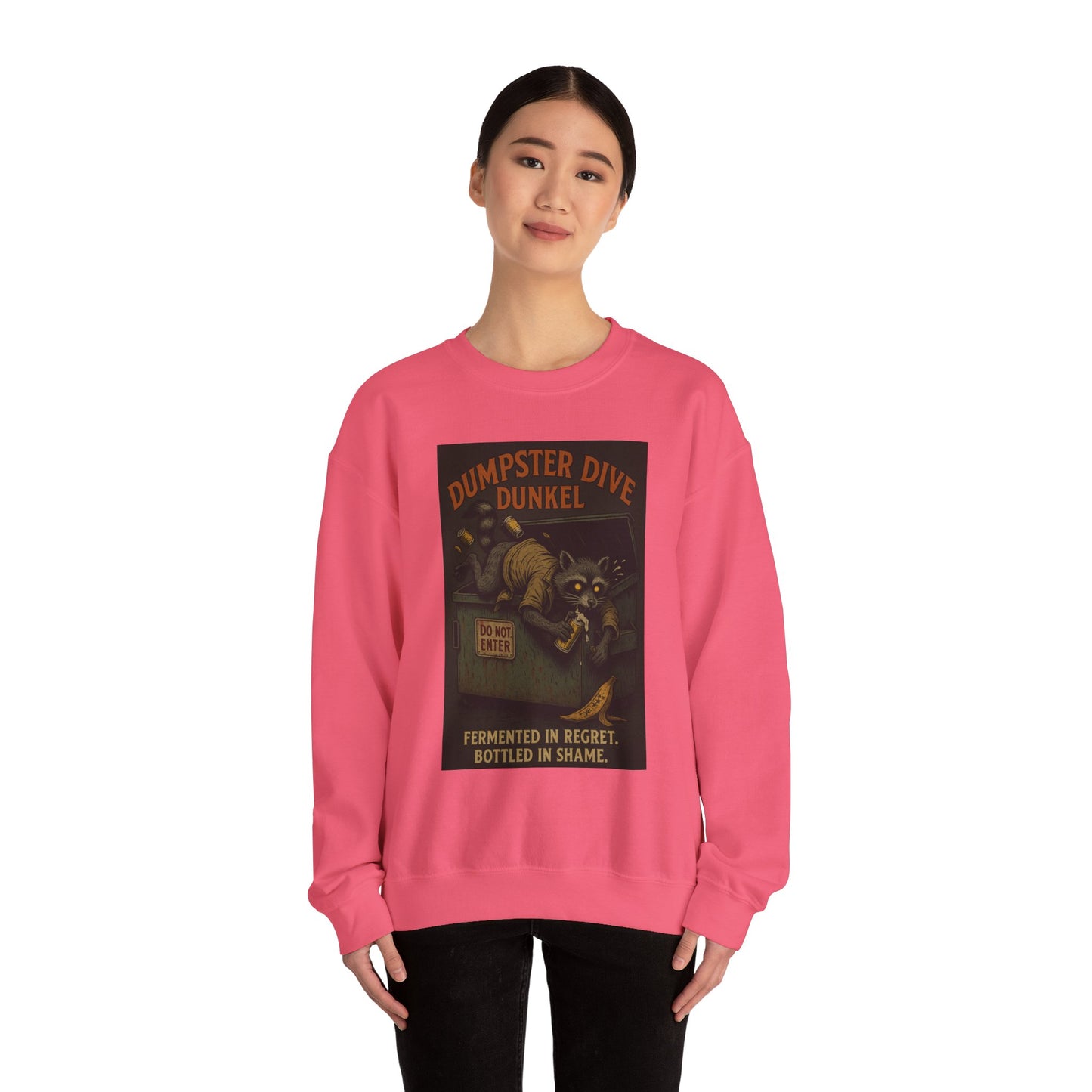 Dumpster Dive Funny Sweatshirt - Unisex Crewneck for Animal Lovers - Riff Raff Wear Underground