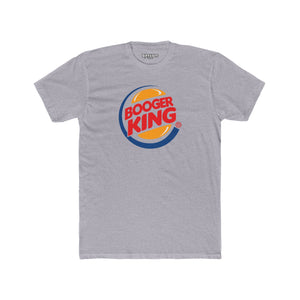 Funny 'Booger King' Unisex Cotton Crew Tee - Humorous T-Shirt for Kids and Adults - Parody Logo Series - Riff Raff Wear