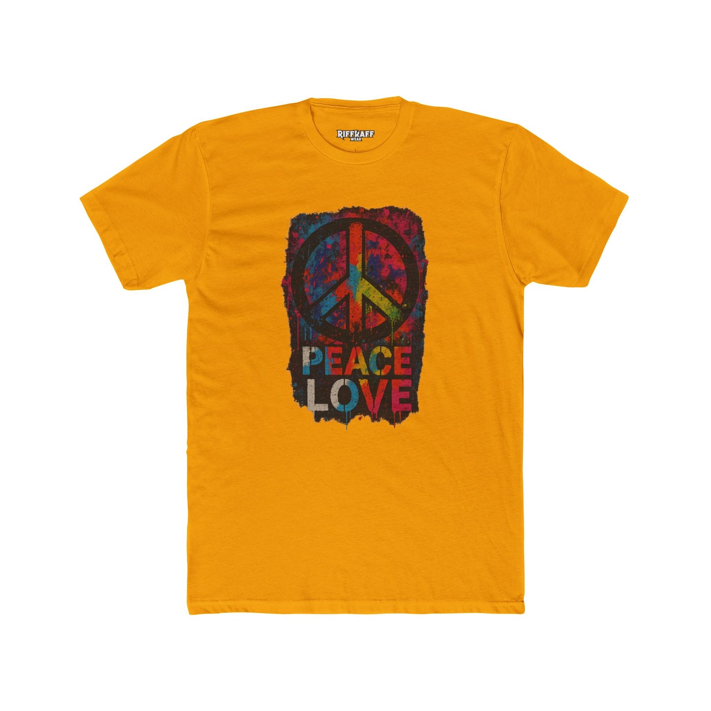Peace Love Unisex Cotton Crew Tee - Vibrant Graphic Political Art - Riff Raff Wear
