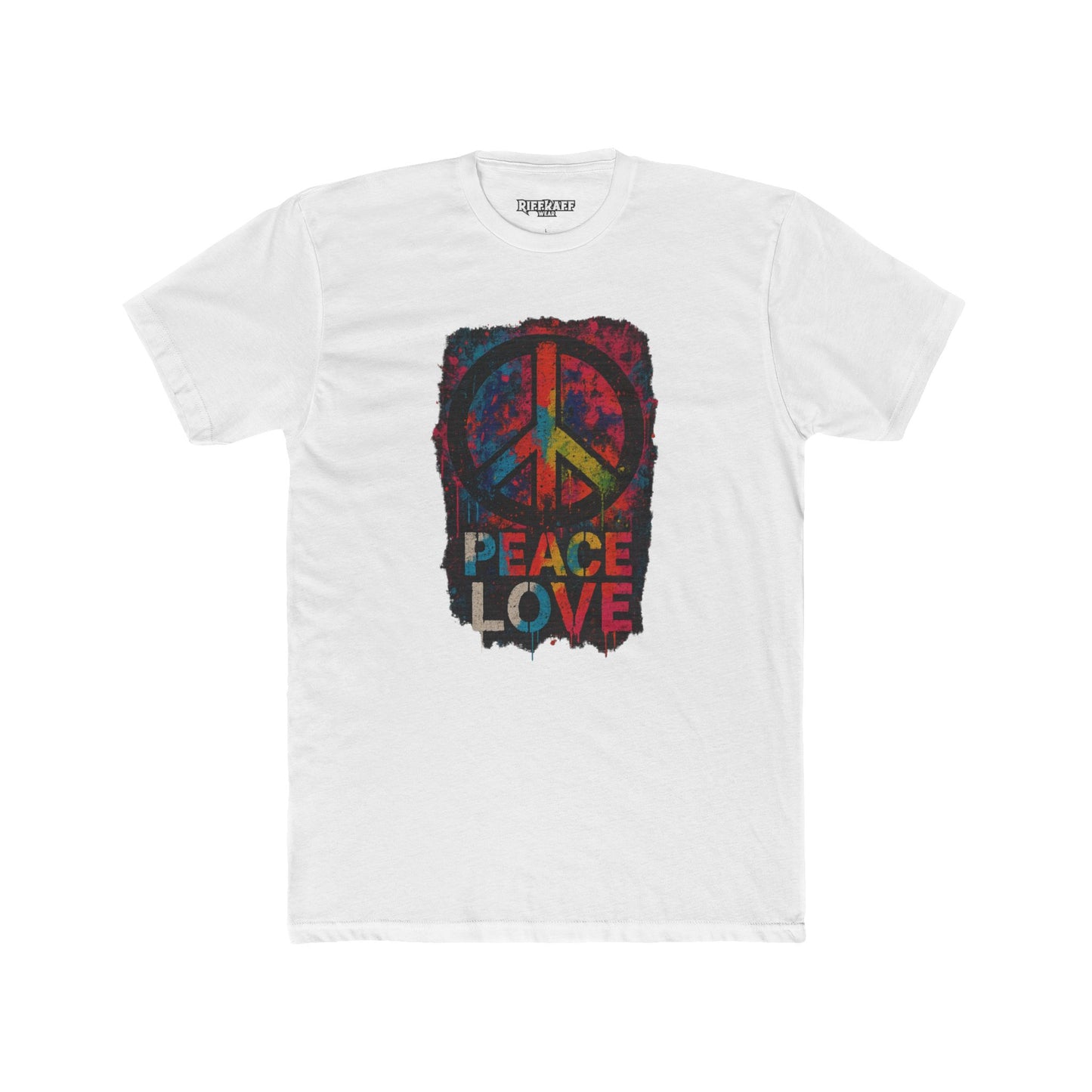 Peace Love Unisex Cotton Crew Tee - Vibrant Graphic Political Art - Riff Raff Wear