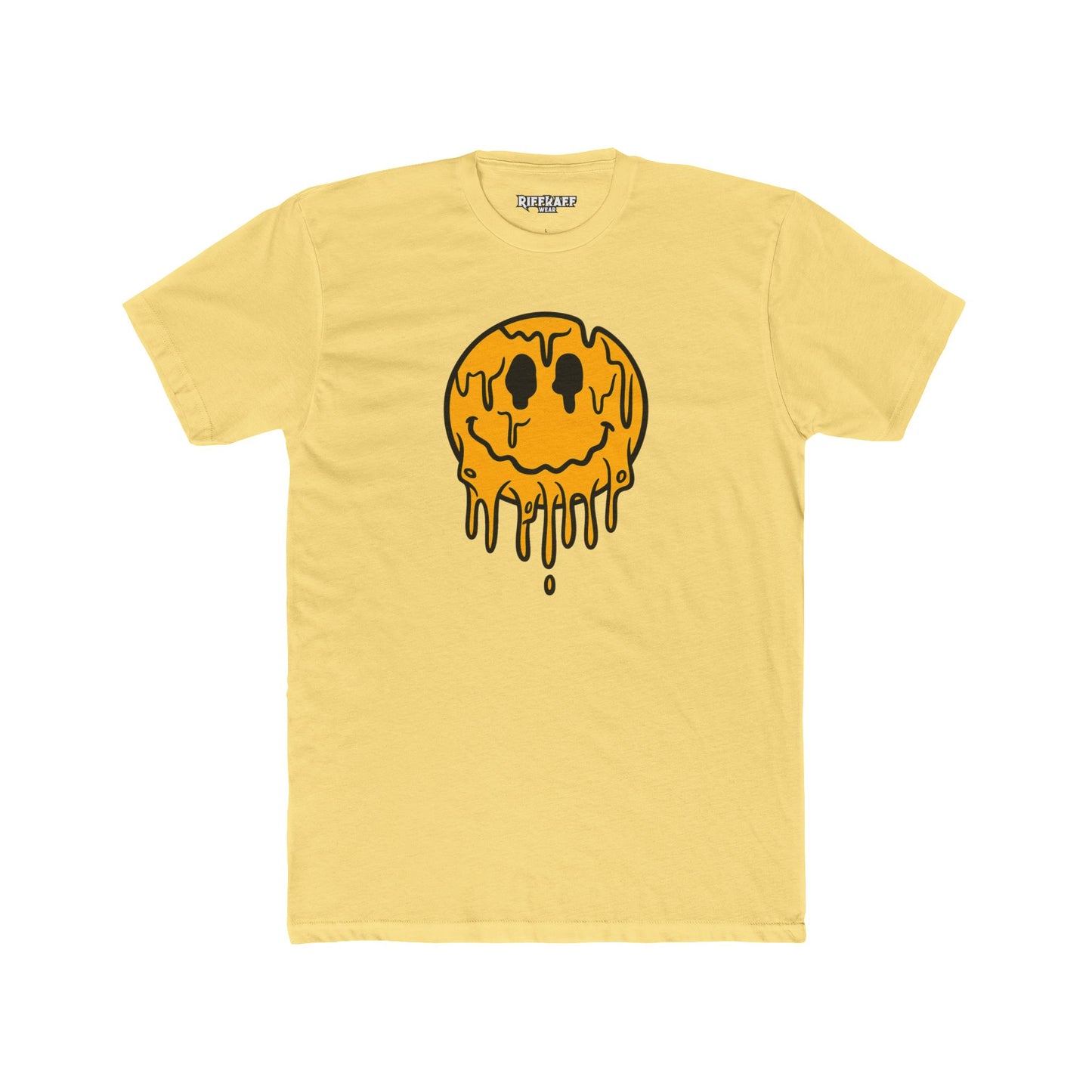 Drippy Smiley Face Tee - Unisex Cotton Crew Tee for Fun, Casual Wear, Trendy Outfit, Unique Gift, Festival Apparel, Streetwear - Riff Raff Wear