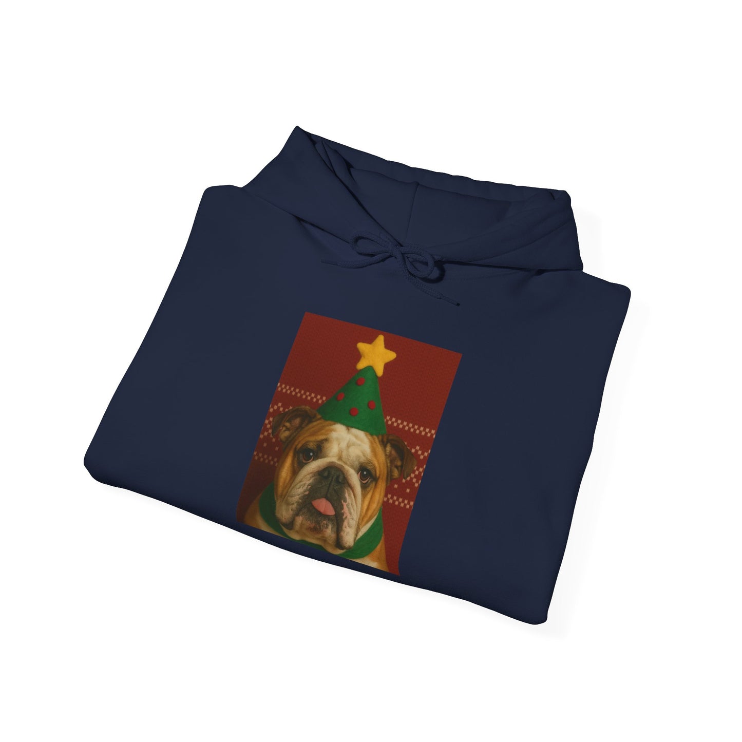 Christmas Bulldog Hoodie, Unisex Sweatshirt, Cozy Holiday Gift, Dog Lover Apparel, Festive Sweater For Winter Celebrations - Riff Raff Wear