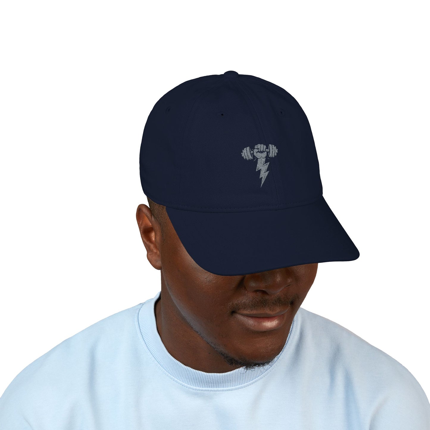 Thunderbolt Embroidered Organic Baseball Cap, Eco-Friendly Hat, Unique Riff Raff Wear