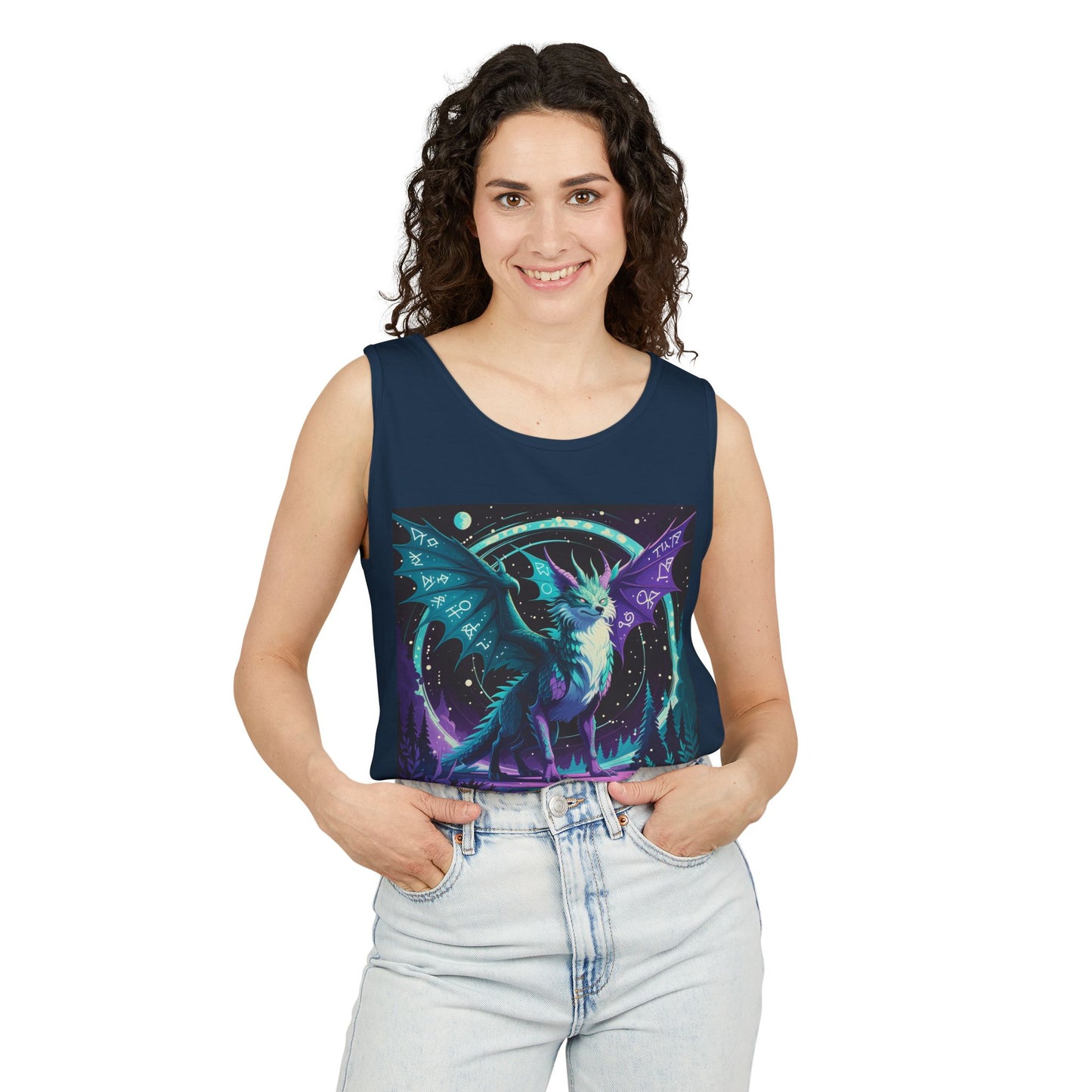 Mystical Dragon Graphic Unisex Tank Top - Perfect for Summer Festivals - Riff Raff Wear