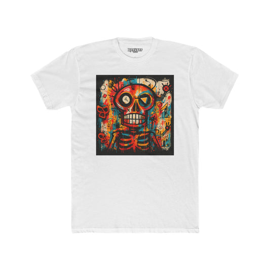 Colorful Skeleton Art Unisex Cotton Crew Tee - Day of the Dead Shirt - Riff Raff Wear