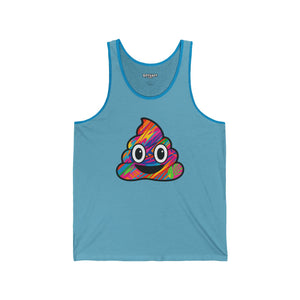 Colorful Poop Emoji Unisex Jersey Tank - Fun and Playful Top for Casual Outings - Riff Raff Wear