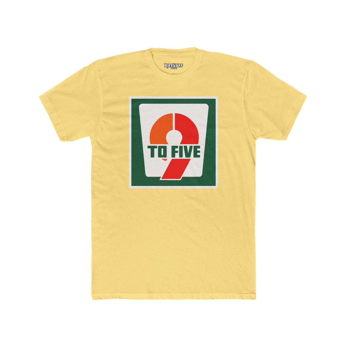 Retro 9 to Five Unisex Cotton Crew Tee - Parody Logo Series - Riff Raff Wear