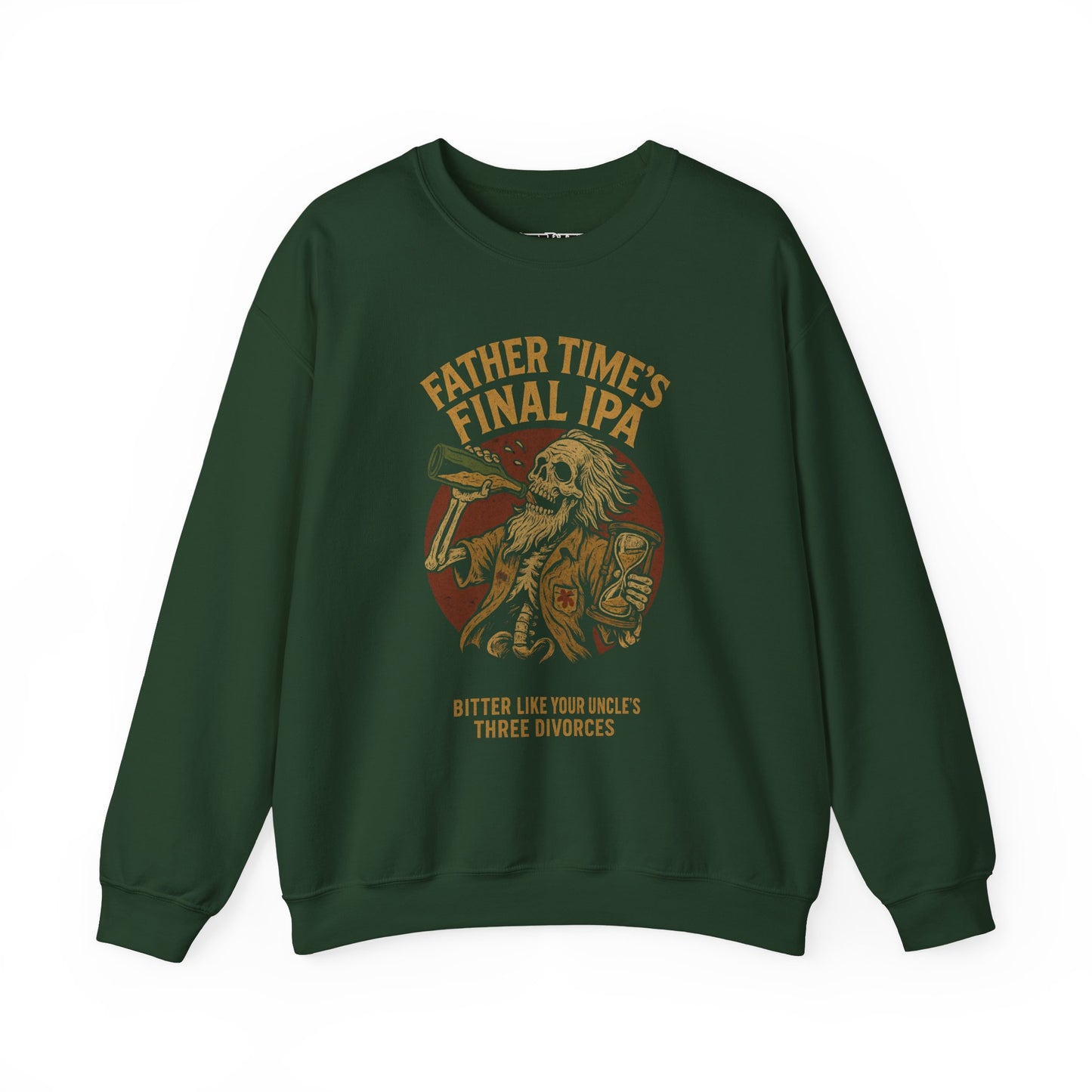Funny Unisex Crewneck Sweatshirt - Father Time's Final IPA Design - Riff Raff Wear Underground