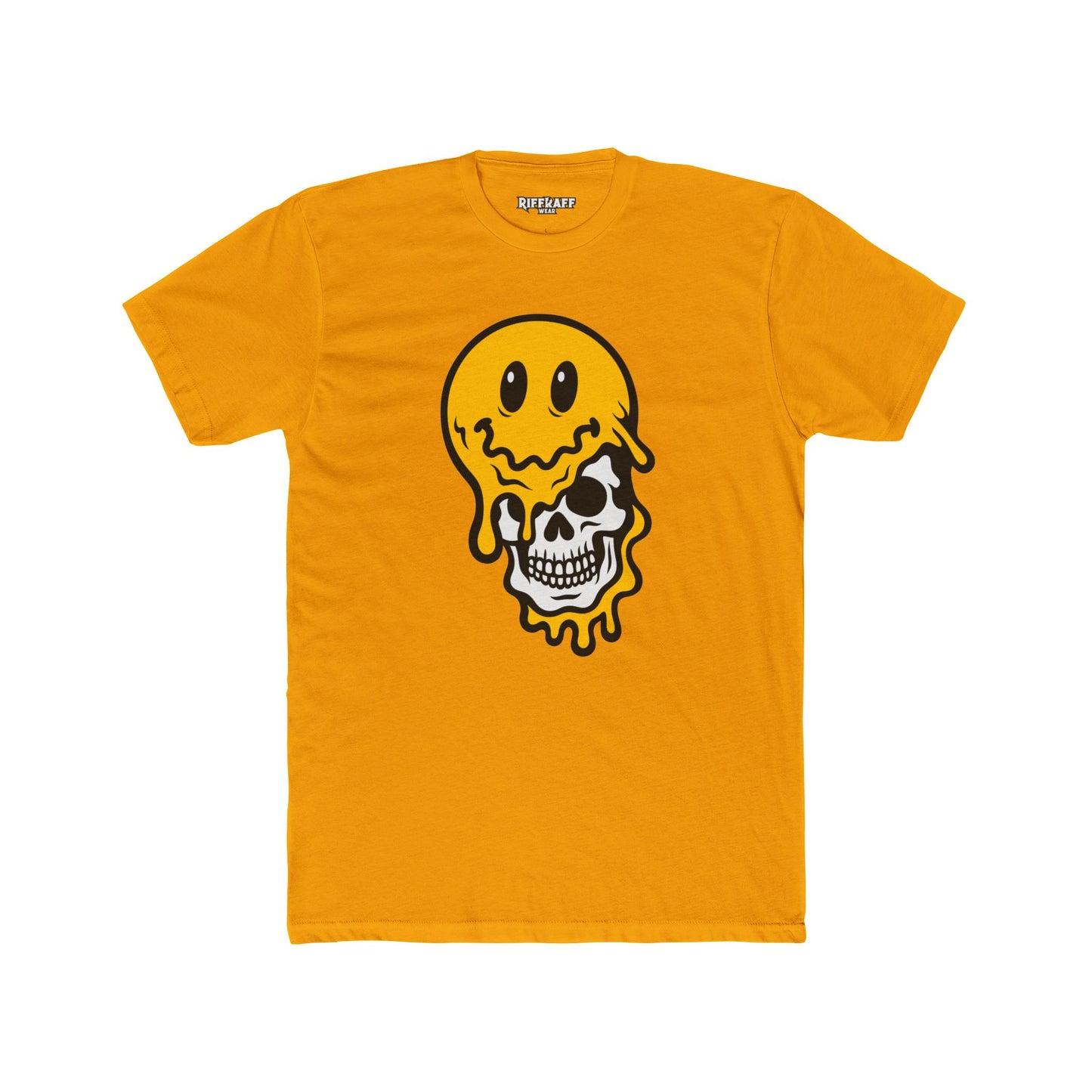 Trendy Graphic Tee: Melting Smile Skull Design - Unisex Cotton Crew Shirt, Casual Wear, Streetwear