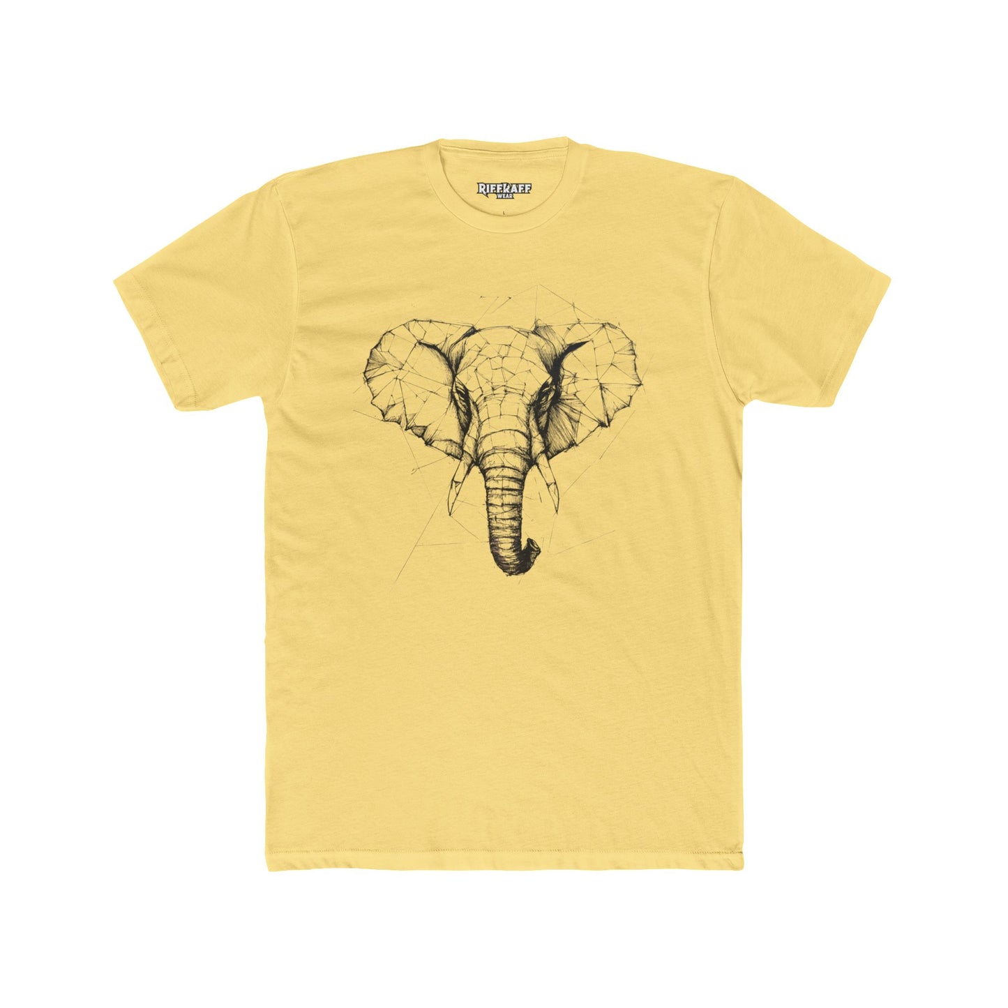 Elephant Design Unisex Cotton Crew Tee, Animal Lover Shirt, Gift for Nature Enthusiasts - Riff Raff Wear