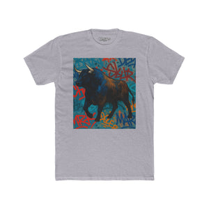 Graffiti Bull Unisex Cotton Crew Tee - Urban Style Graphic T-Shirt - Riff Raff Wear