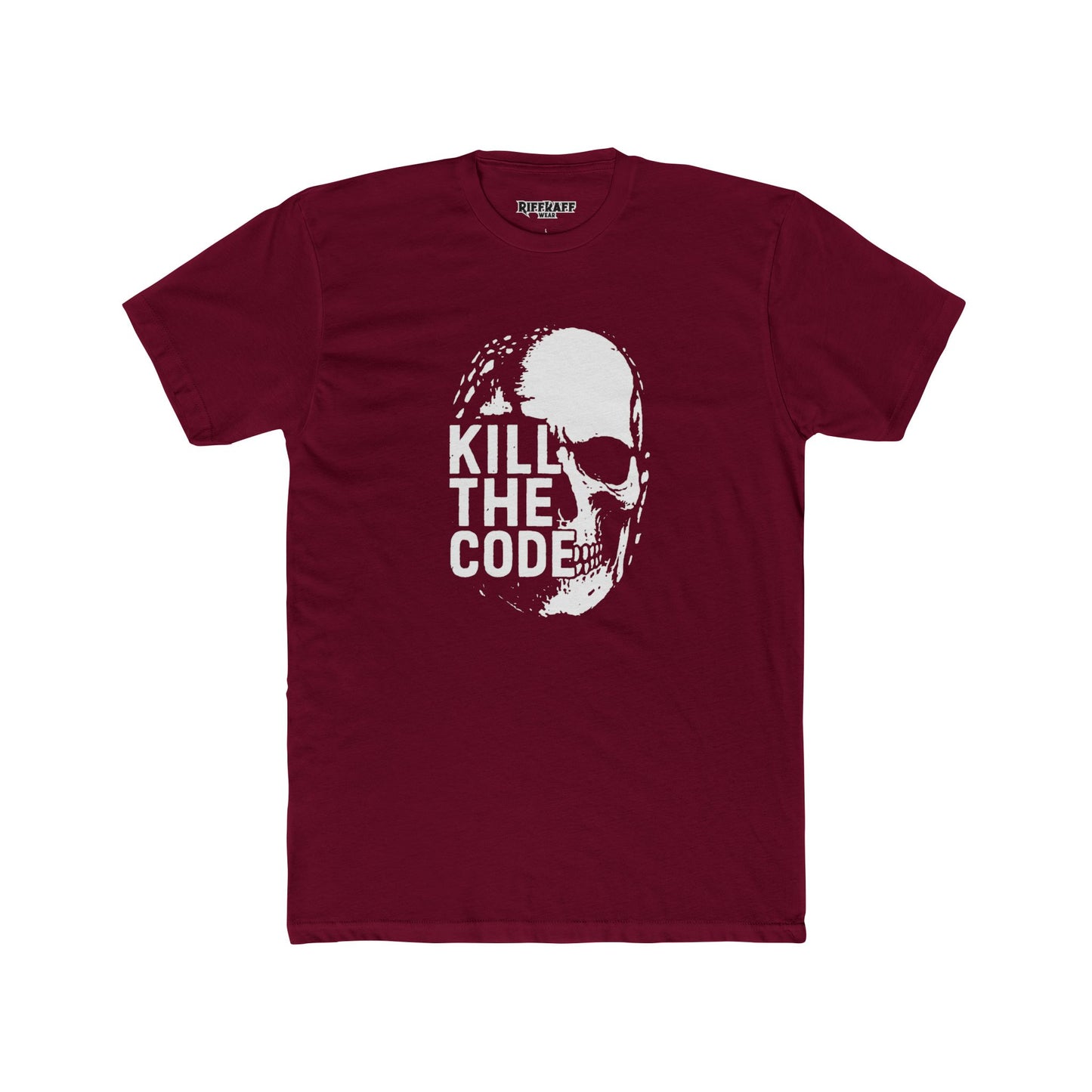 Unisex Cotton Crew Tee - 'Kill The Code' Skull Graphic Shirt for Bold Statement Wear - Riff Raff Wear