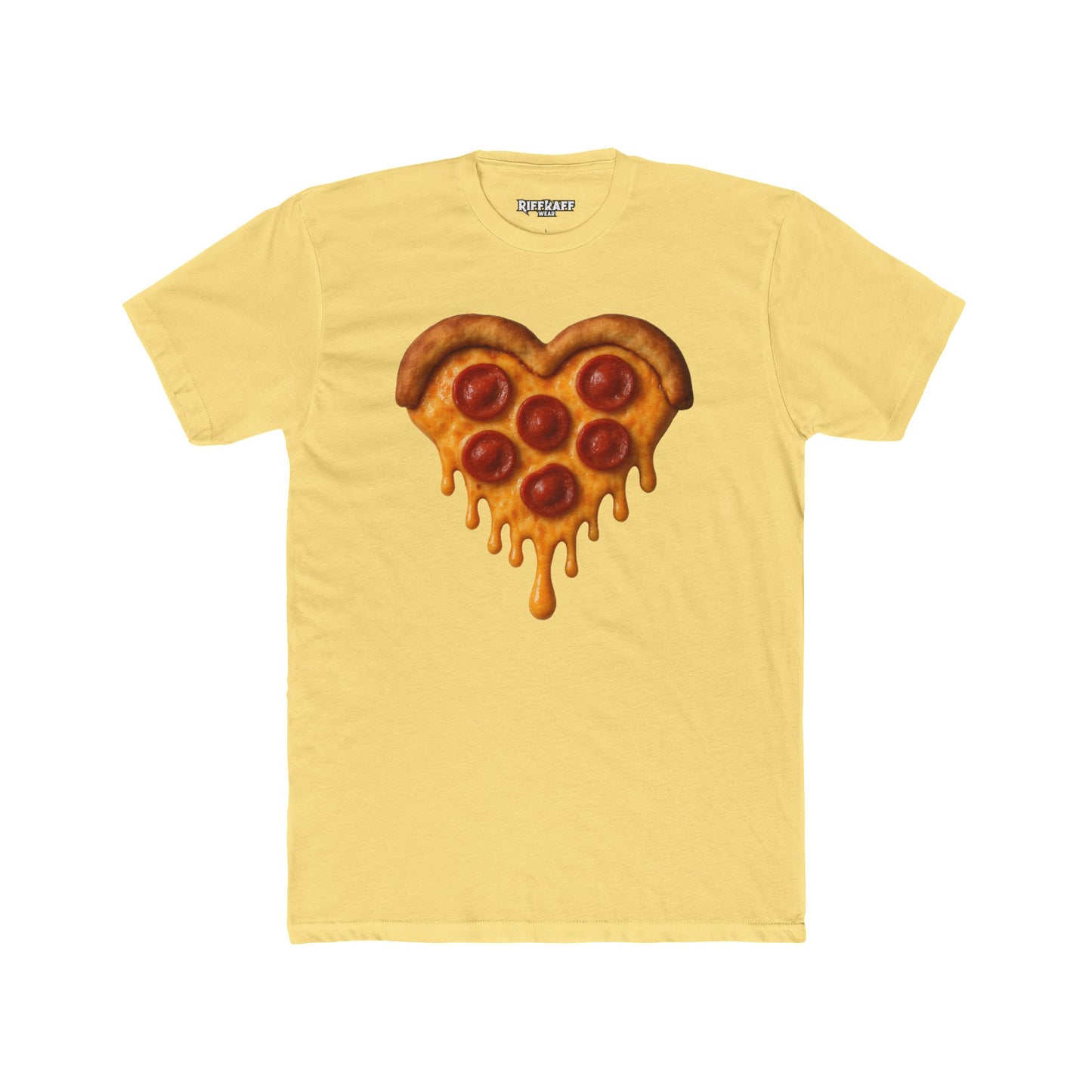 Heart-Shaped Pizza Unisex Cotton Crew Tee - Fun Foodie Apparel - Riff Raff Wear