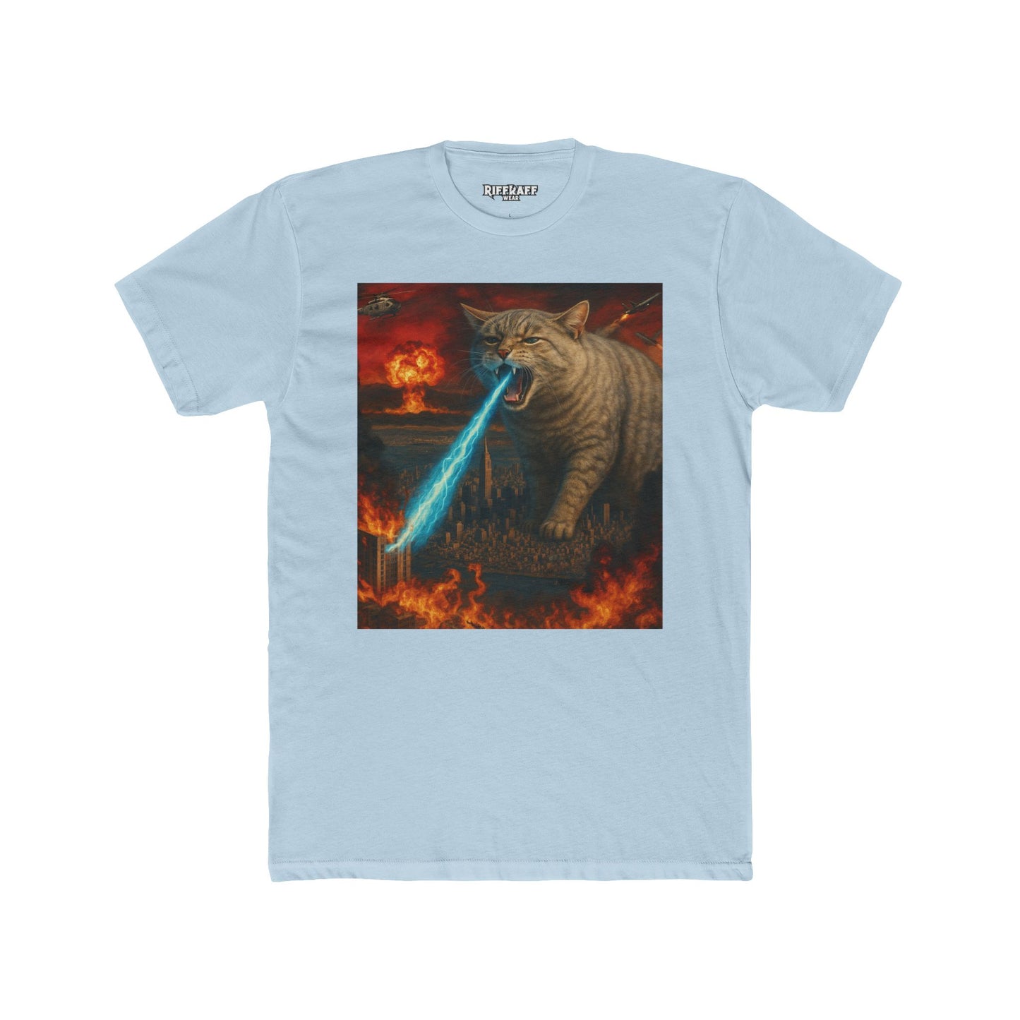 Epic Cat Battle Unisex Cotton Crew Tee - Fun Graphic Tee for Animal Lovers - Riff Raff Wear