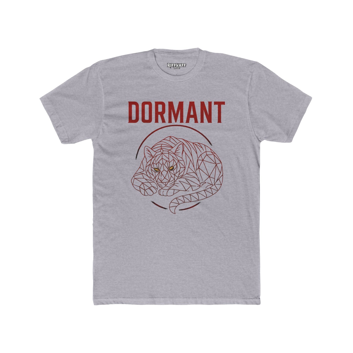 Dormant Tiger Unisex Cotton Crew Tee - Minimalist Animal Graphic T-Shirt - Riff Raff Wear