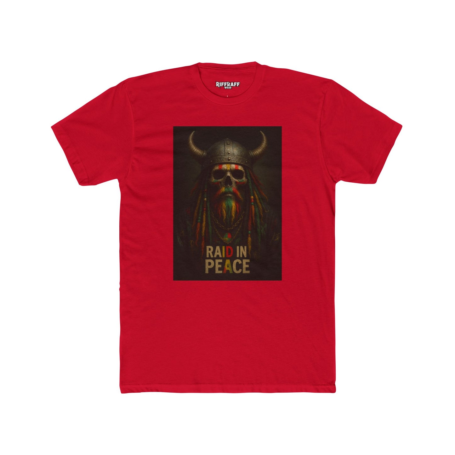 Raid in Peace Viking Unisex Cotton Crew Tee - Casual Graphic T-Shirt for Norse Mythology Fans - Riff Raff Wear