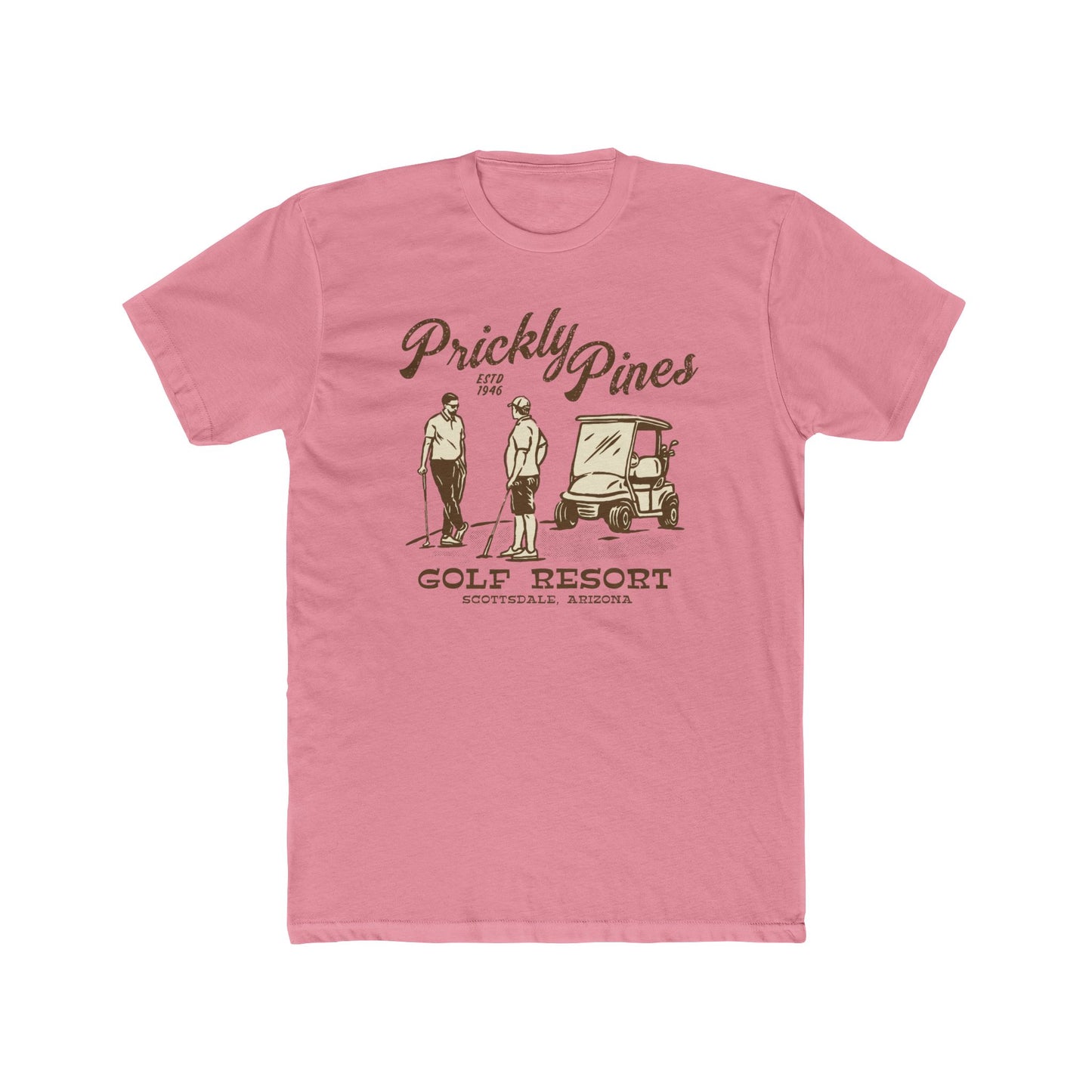 Prickly Pines Golf Resort Unisex Cotton Crew Tee - Perfect for Golf Lovers! - Riff Raff Wear Underground